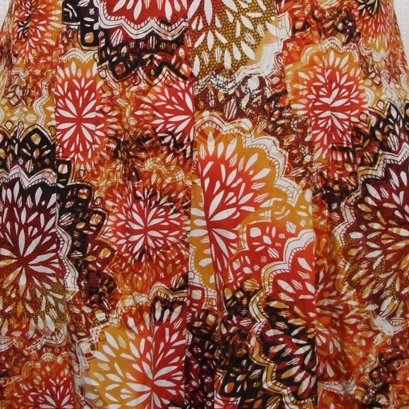 Colorful Print Sz 16 Casual or Dress Cotton Skirt - Picture 2 of 3
